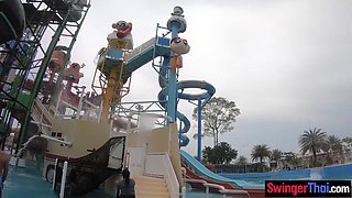 Water park fun with big bum Asian GF
