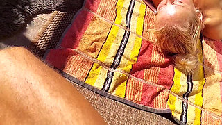 Amateur Blonde Mature Wife Enjoys Sun