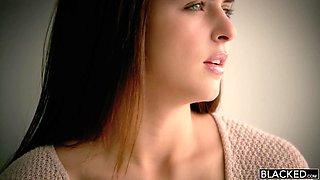 Beautiful babe has amazing fuck with a BBC on the bed