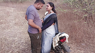 Desi indian Marathi kavita bhabhi Fuck in doggy style in forest