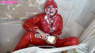 Slippery JOI in Pvc Catsuit: Cream, Custard & Cum Instructions