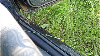 in the car in the parking lot, a neighbor jerks off my dick