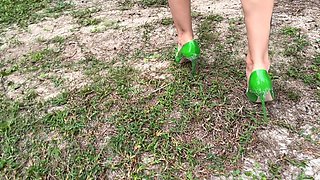 New Classic Stiletto High Heels, 12 Cm Heels on Me and on the Beach, in the Sand and in the Garden, on the Grass, on the Road