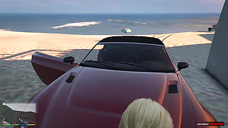 Trevor Sneaky Cheating with thick and curvy of dominant woman with perfect natural tits Tracey in his GT in the Beach part 2
