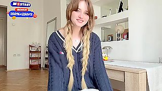 Soft Cute Girl Continue Rubbing Her Virgin Pussy. So Shy