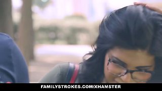 Familystrokes - hot mexican twin sisters compete for knob