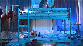 Teen Stepsisters Anal Burglar Threesome in Hostel