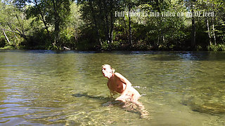 Sexy Blonde Gets Pussy Eaten and Covered in Cum Outdoors