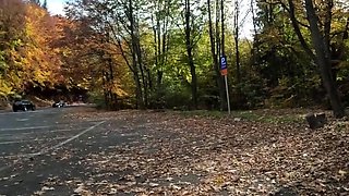 Big-Ass Whore Rides Dick in Public Car Park