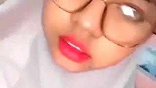 Natural Big Breast Hijab Plugs Into Her Pussy