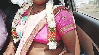 Indian Car Sex Telugu Saree Housewife Car Journey for Fucking with Husbend's Friend. Telugu Dirty Talks.