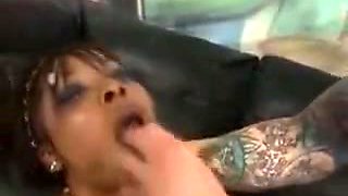 Flat Black Ghetto Slut On Her Knees Face Fucked Roughly