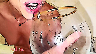 Sperm Drain 9. French MILF. Pee Drinking. Anal Creampie. Cartoon Effect.