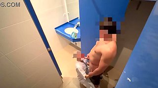 Surprised Cleaning Lady Catches Me Jerking Off in the Gym, Finishes Me Off with a Blowjob