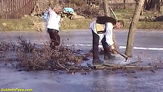 Ugly granny fucked outdoor