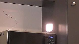 Big Tits Curvy and Busty Hot Beauty in Black Sheer Pantyhose in the Kitchen Takes Her Panties off