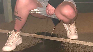 Golden Shower on a Street