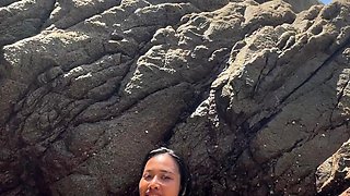 blonde 81yo teen hotty outdoor tease and masturbation