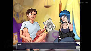 Very shy emo girl show me her cute tits first time since she was cute girl. (Summertime Saga - Eve 1)