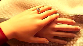 3d animated milf with huge natural tits tries helping a guy cum with a handjob or blowjob