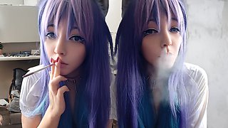 Cute Anime Girl smoking a cig (ask me for full vid)