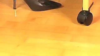 Black Rht Nylons & High Heels - Slow Footplay in Tight Jeans