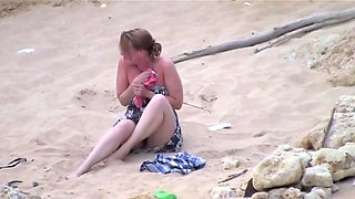 Cuckold filming girlfriend with lover on beach
