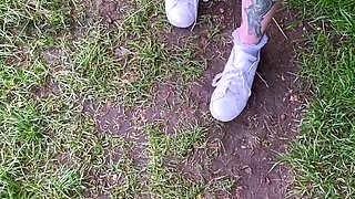 Blonde russian amateur fucked outdoor pov