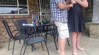 Neighbor's Wife's Outdoor Upskirt Encounter: A Cheating MILF's Reality Fuck