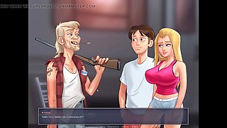 Big tit cartoon, hot blonde, in shower