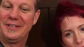 Hairy redhead banged in her pussy