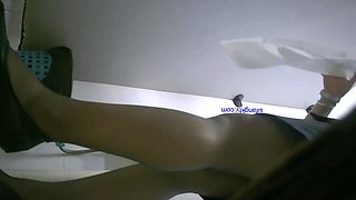 Cute amateur asian web cam girl playing with her toy