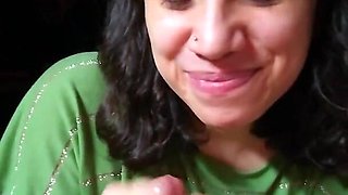 Quickie! POV Blowjob & Licking Cum From Hands