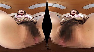Asian hairy girl hot VR video
