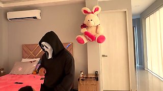 a thief in a mask looking for big tits and horney latine pussy