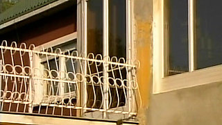 Outdoor Threesome FMM with Redhead Hairy Pussy and Double Penetration