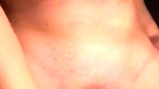 Busty curly brunette with big boobs fucks on couch