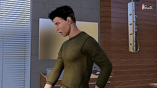 My Friend's Hot Stepmom has Rough Sex with me in the Bathroom