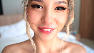 Hot Asian Blonde Karina Lin Fucks Hard in Missionary - Tight Pussy Action