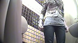 Blonde pale skin stranger got her beautiful ass filmed on cam in the toilet