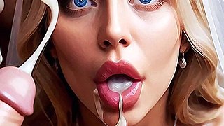 Sexwife Bride Sex in Bukkake Wedding Party.bride Curvy Woman with Big Tits, Big Dick,cumshot, Cuckold, Bukkake