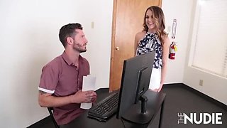 Dillion Harper Office Blowjob - POV Cumshot on Big Cock