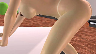 3D Animated Sex Videos Gorgeous Asian Babe Masturbates with a Carrot at the Gym