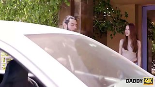 Daddy4k. exceptional redhead attempts strong dick of her bfs father