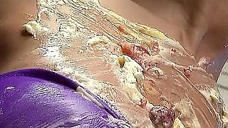 Horny Blonde Step Sisters Smeared with Vanilla Cream and Masturbates Pussy