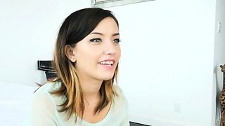 Petite brunette newbies deep hammering on casting