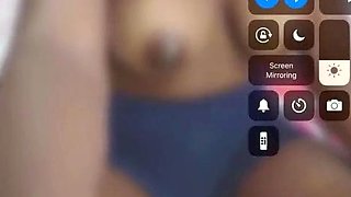 Hot Ebony masturbates with her toy