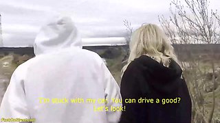 Teen 18+ Rough Fucked In Car During Roadside Assistance