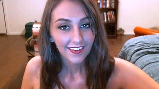 Cute amateur brunette naughty in solo jerking show on camera