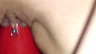 MILF Puts Huge Dildo in the Pussy and in the Ass, Before Anal